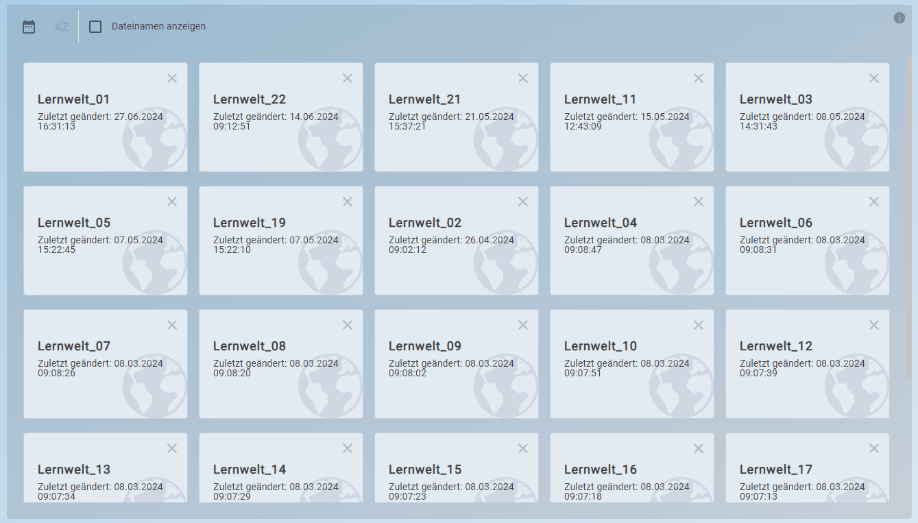 Image authoring tool oberflaechen sortierung lernwelten